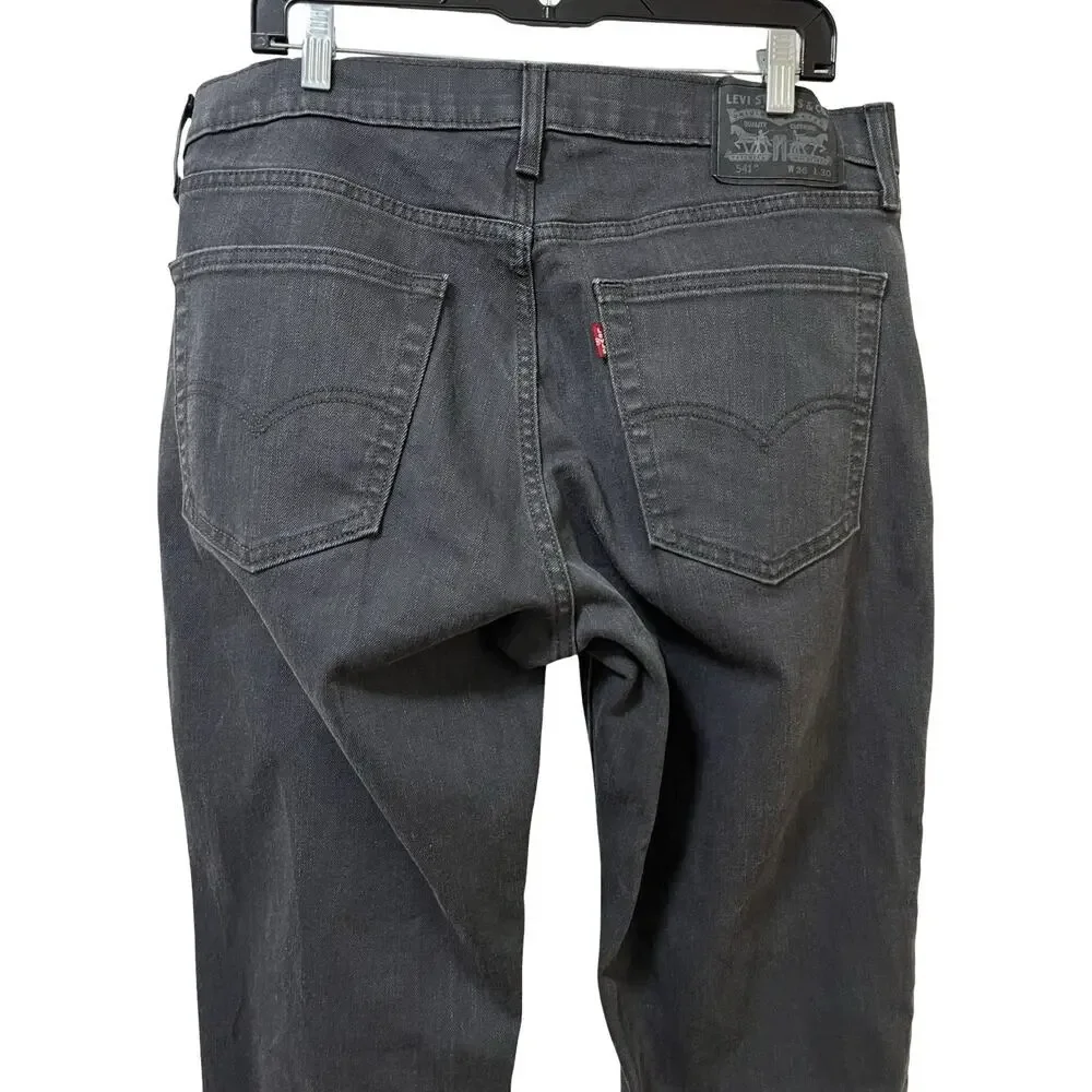 Levi's 541 Athletic Straight Fit Denim Jeans Mens‎ 36x30 Charcoal Gray Zip Fly